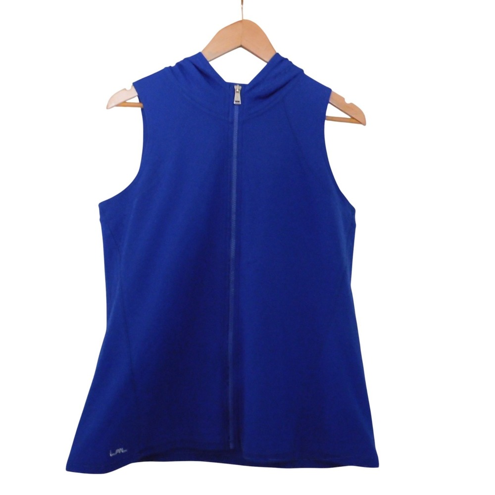 Ralph Lauren Jacket Womens Hoodie Track Athleisure Sleeveless Blue Size Medium